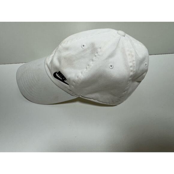Nike Swoosh Logo Golf Ball Cap Hat White Mens Adjustable One Size - Picture 1 of 6